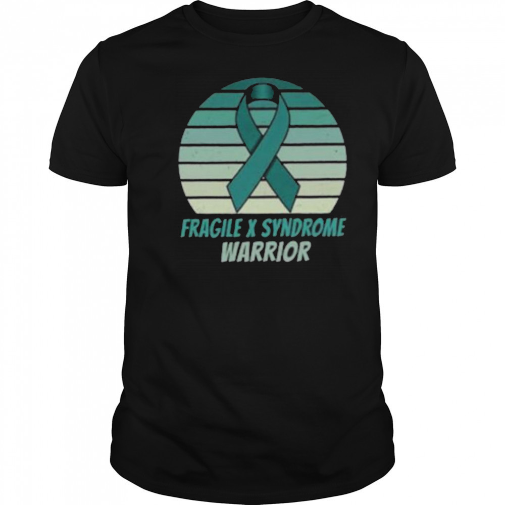 Vintage Fragile X Syndrome Warrior Teal Ribbon Fighter Pullover Shirt