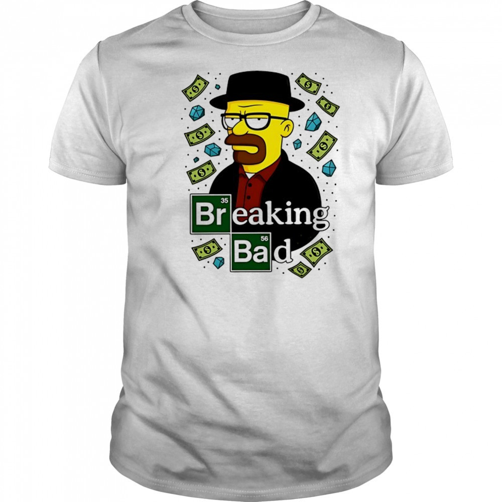 Walter White Simpson Breaking Bad cartoon shirt