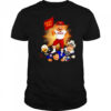 Washington Commanders mascot standing with flag shirt