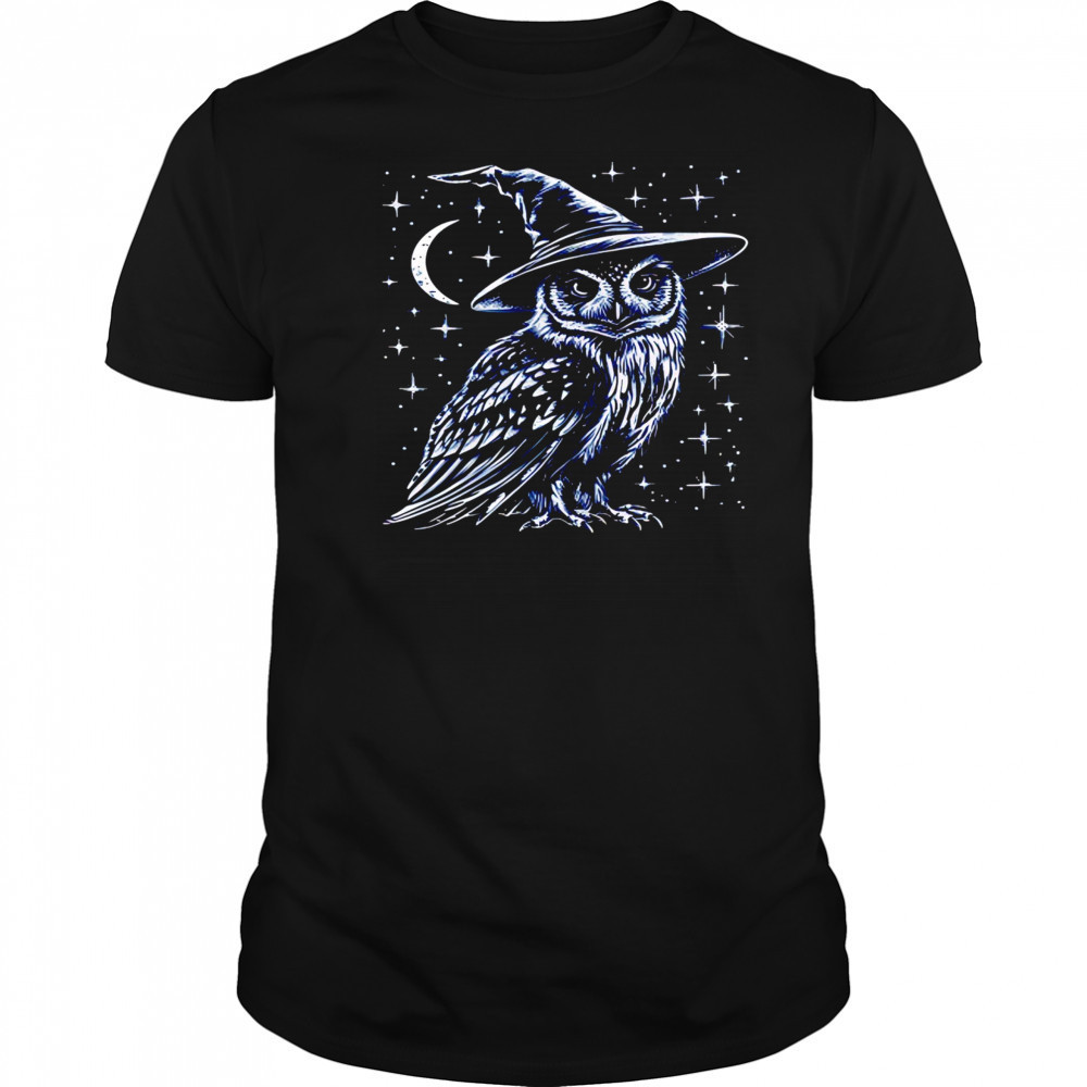 Wizard owl witchy cottagecore Halloween shirt