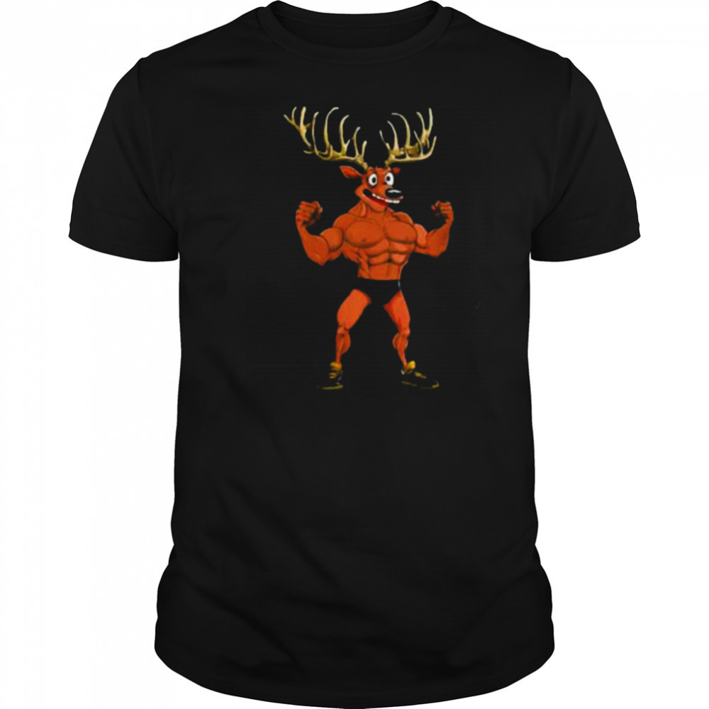 Womens Sport Animals Deer V Neck Shirt