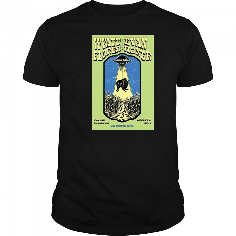 Wyatt Flores Tour Poster Aug 3 2025 Saint Charles IA Festival T-Shirt