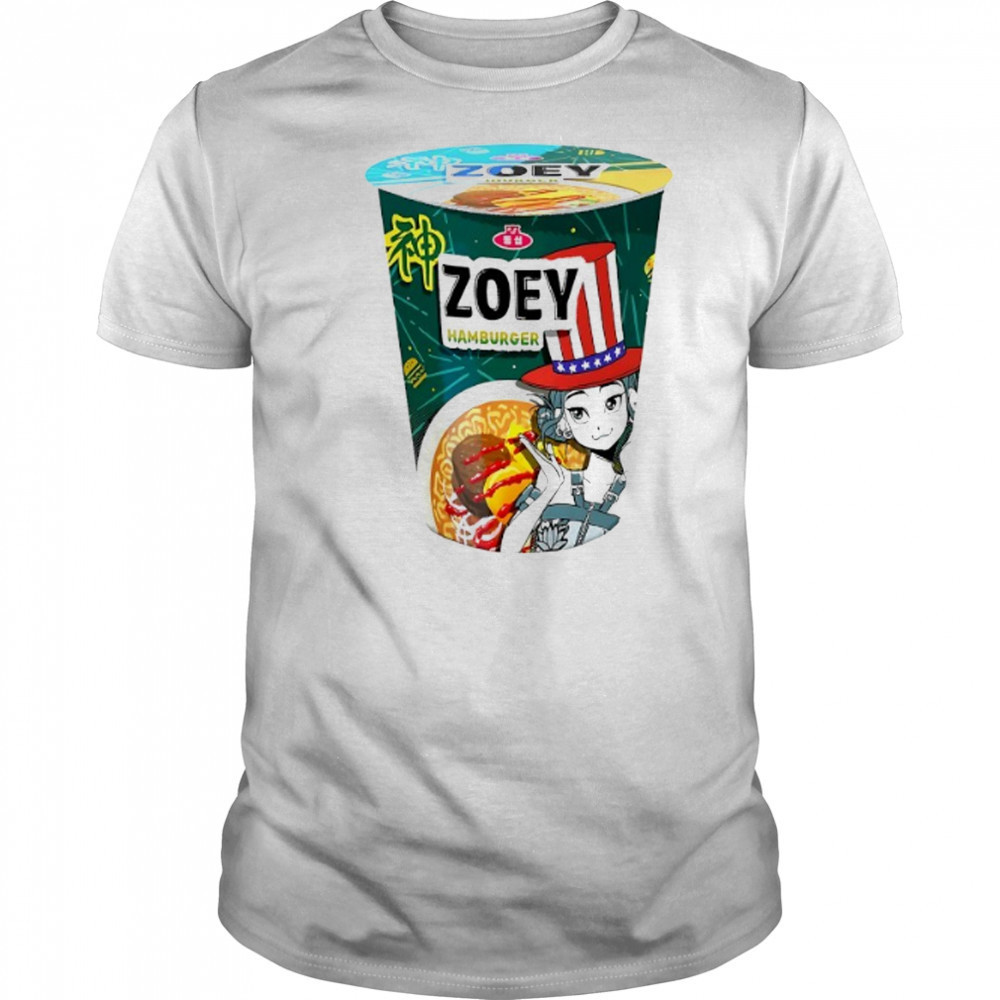Zoey Hamburger Ramen KPop Demon Hunters shirt