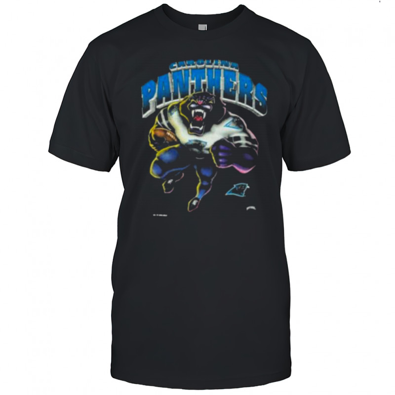 1993 Carolina Panthers Vintage Faded Black Nutmeg Mills Roaring Cartoon Panther NFL Shirt