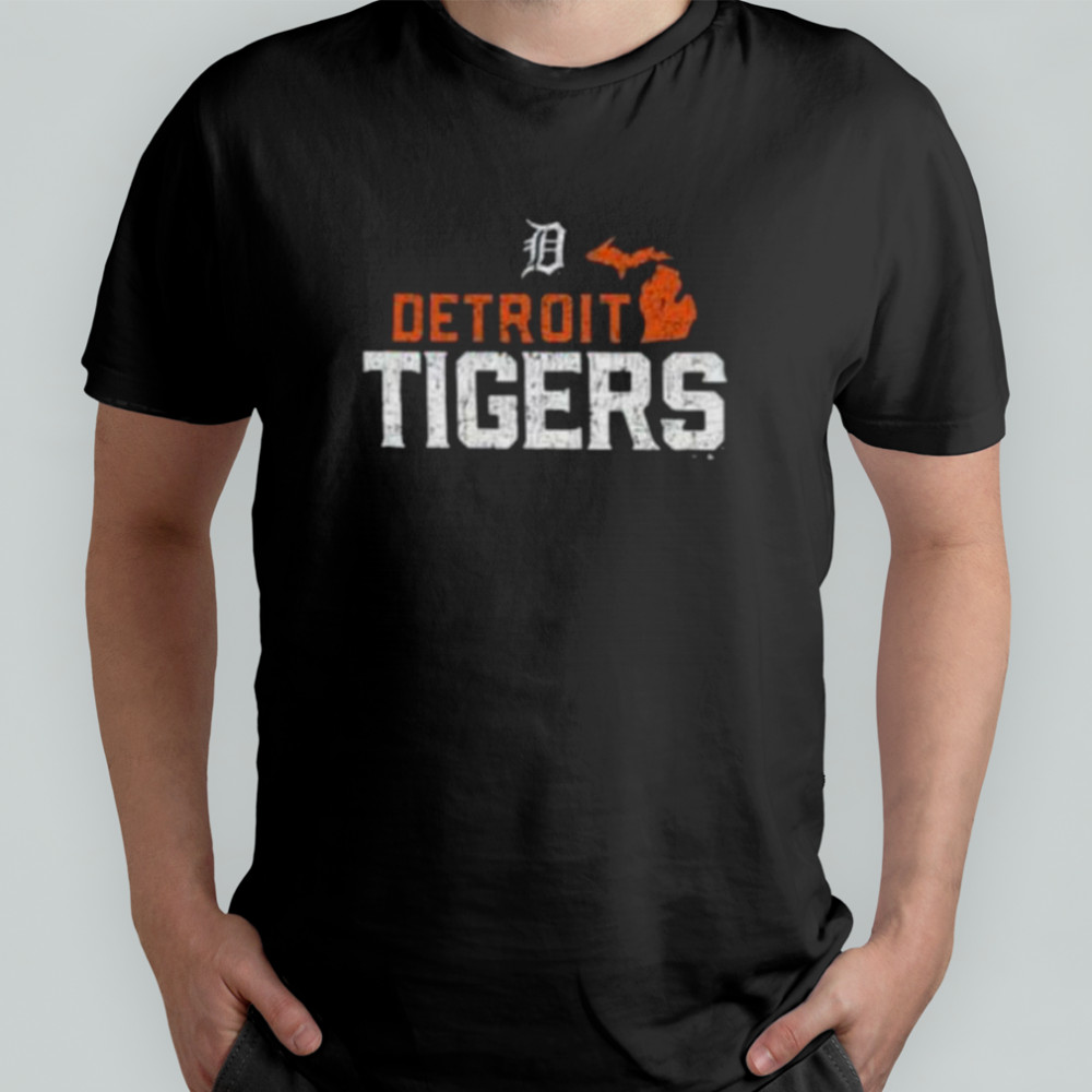 47 Detroit Tigers Navy Blue Regional State Shape Shirt