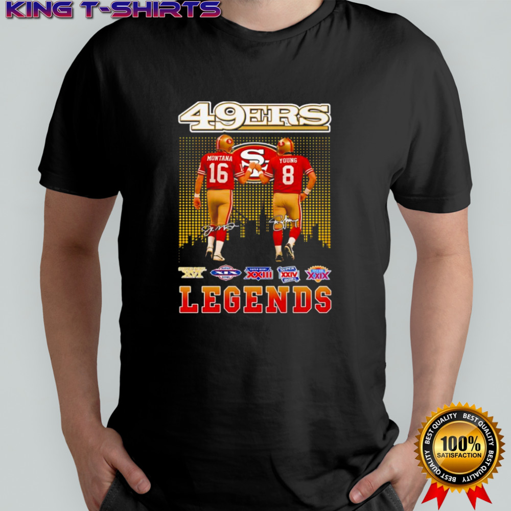 49ers Montana and Young Legends signatures shirt
