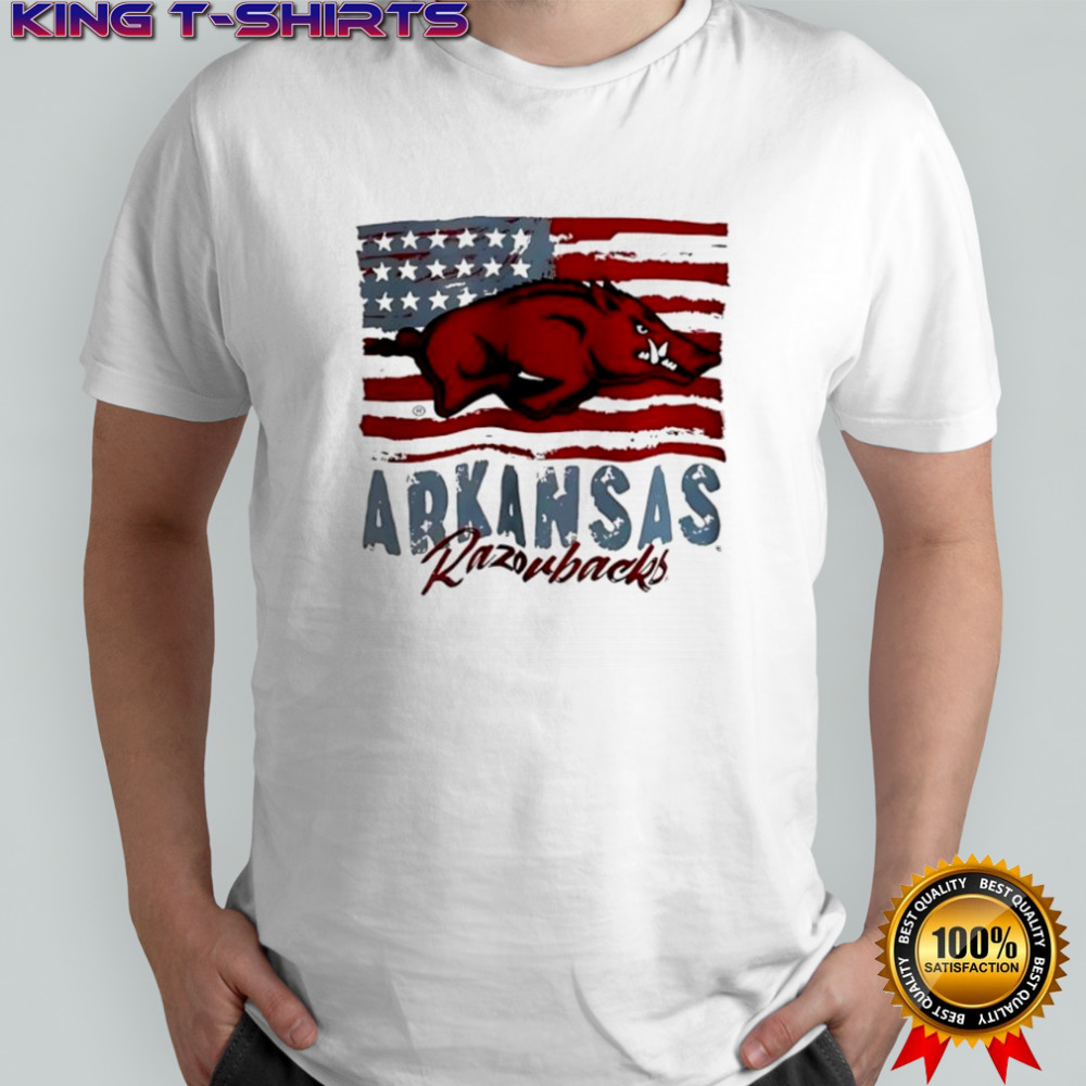 Arkansas Razorbacks football American flag shirt