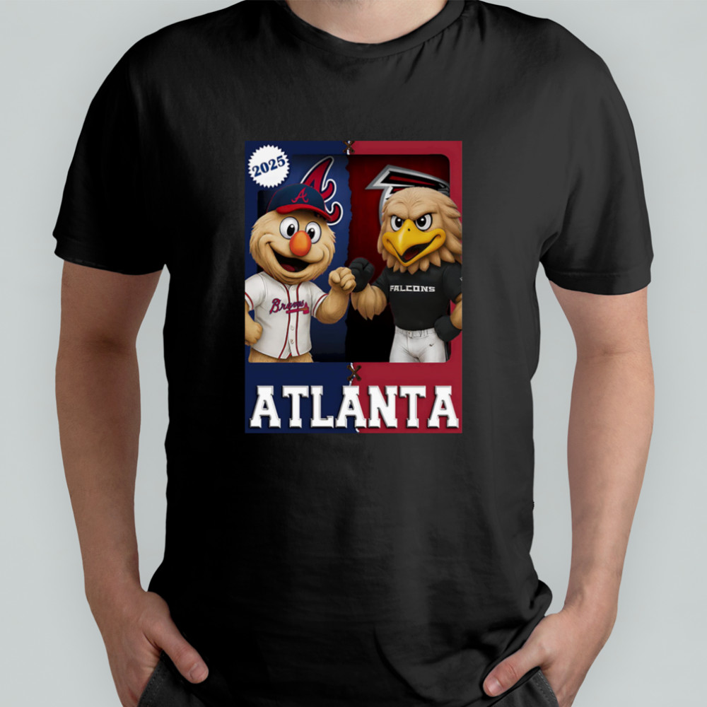 Atlanta Falcons and Atlanta Braves mascot play card shirt