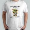 Baby Yoda you smell like drama and a headache please get away from me shirt