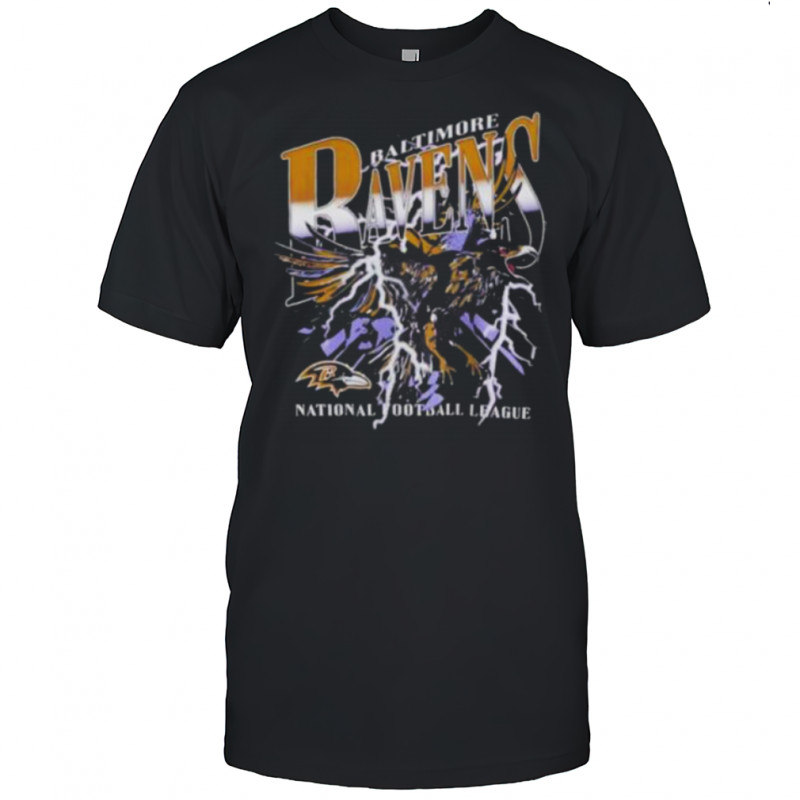 Baltimore Ravens national football league crow lighting graphic shirt