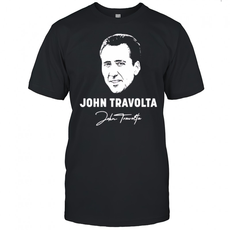 Big Head John Travolta Nicolas Cage Gradient signature shirt