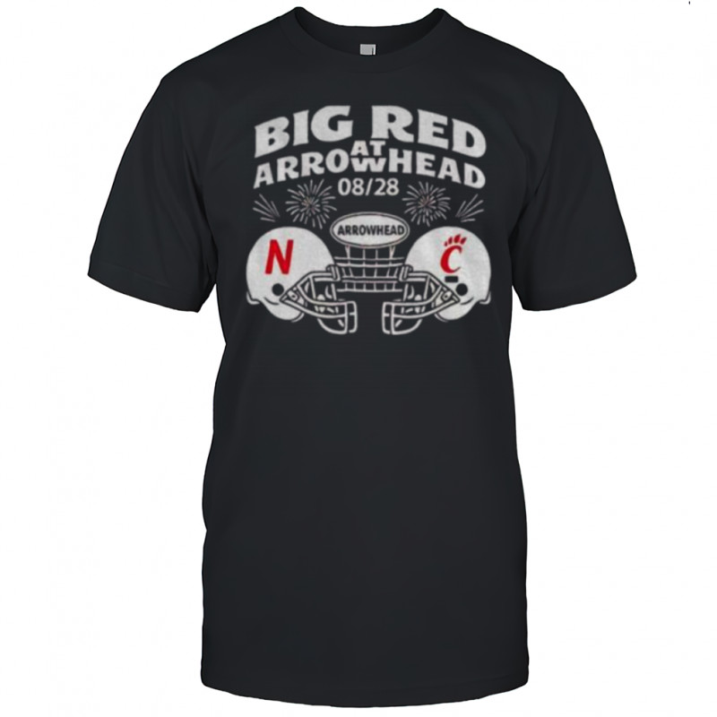 Big red Arrowhead football Nebraska Cornhuskers vs Cincinnati Bearcats NFL shirt