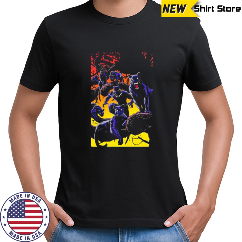 Black Panther sunset graphic shirt