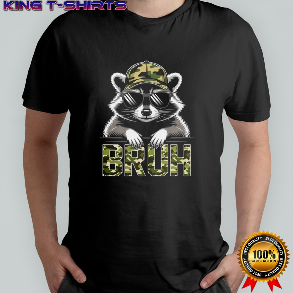 Bruh Raccoon Trash Racoon Camo Hat Youth Teens Kids Lover shirt