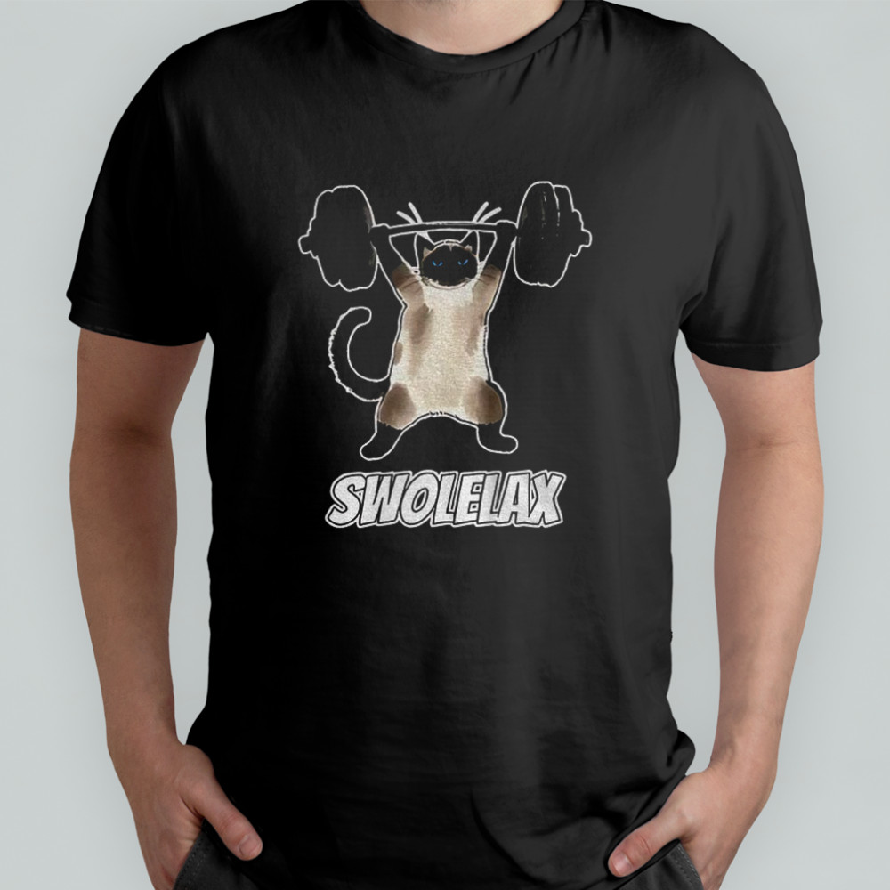 Cat lifting weights swolelax shirt