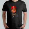 CB rapperBig face red hat gang graphic signature shirt