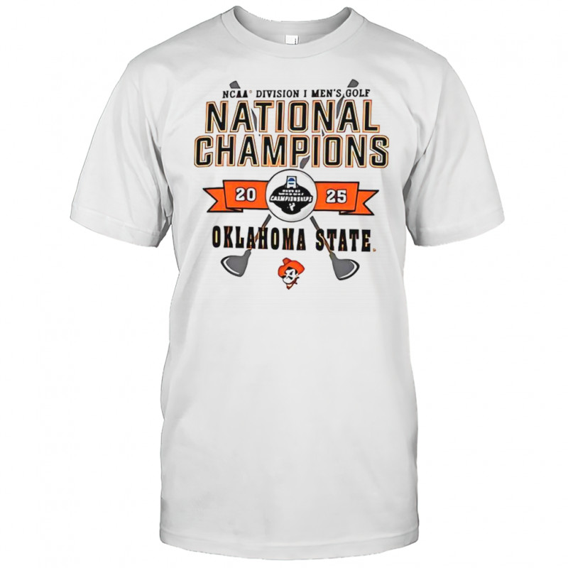 Champion Oklahoma State Cowboys White 2025 Golf National Champions T-Shirt
