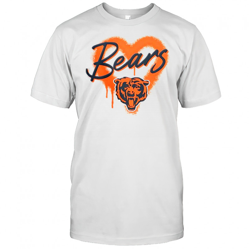 Chicago Bears Football Spray Heart T-Shirt