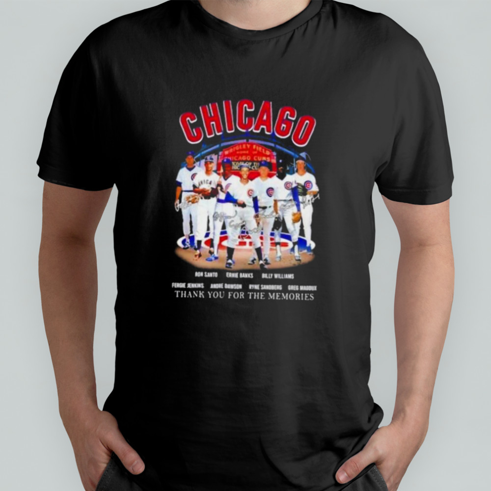 Chicago Cubs Ron Santo and Legends thank you for the memories signatures shirt