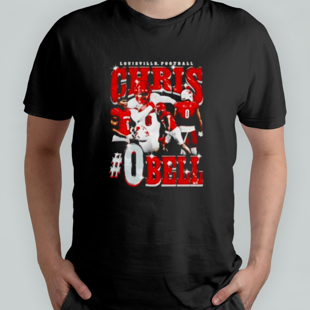 Chris Bell 90’s picture collage Louisville football shirt