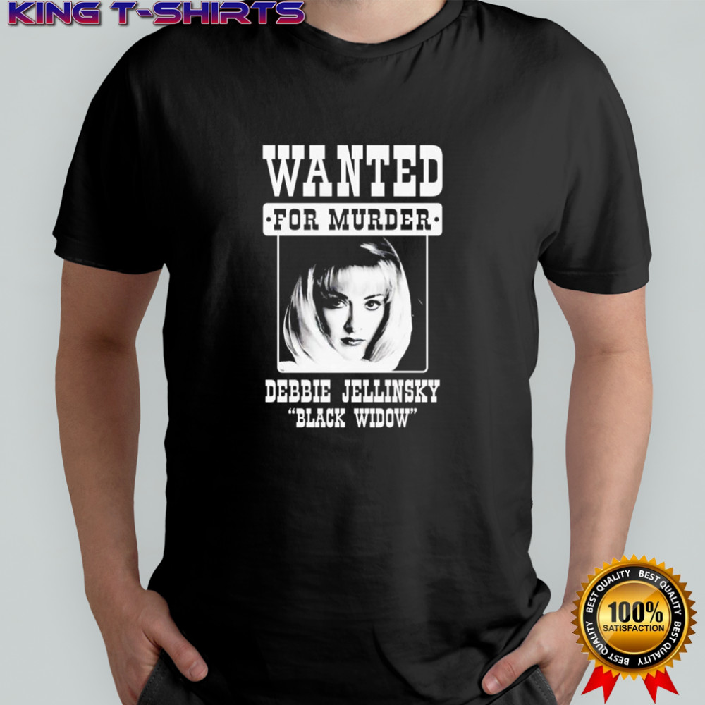 Debbie Jellinsky black widow wanted for murder shirt