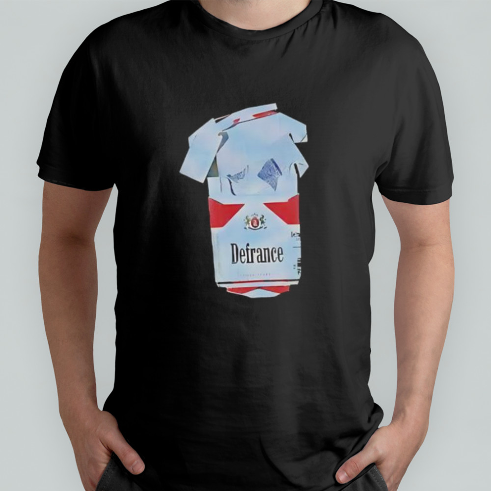 Defrance empty cigarette pack shirt