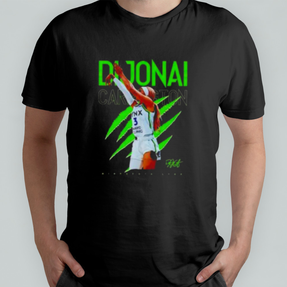 Dijonai Carrington jump shot Minnesota Lynx shirt