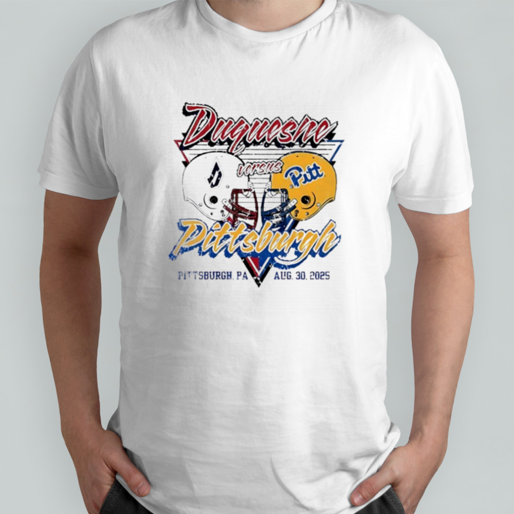 Duquesne Dukes vs Pitt Panthers 2025 NCAA helmet shirt