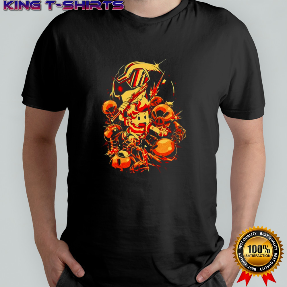 Earthbound Hero vs Dark Army cartoon shirt