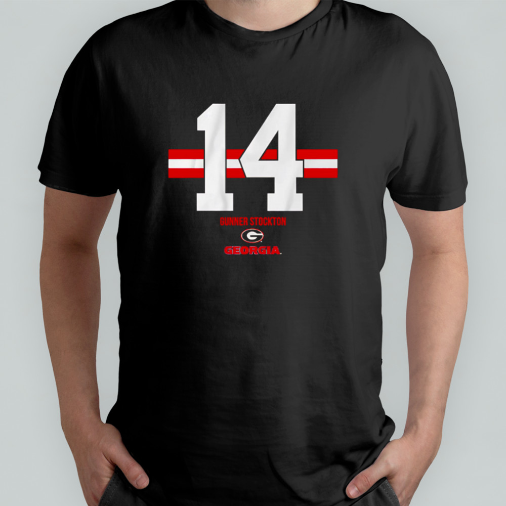 Georgia Football Gunner Stockton Name Number 14 Stripe shirt