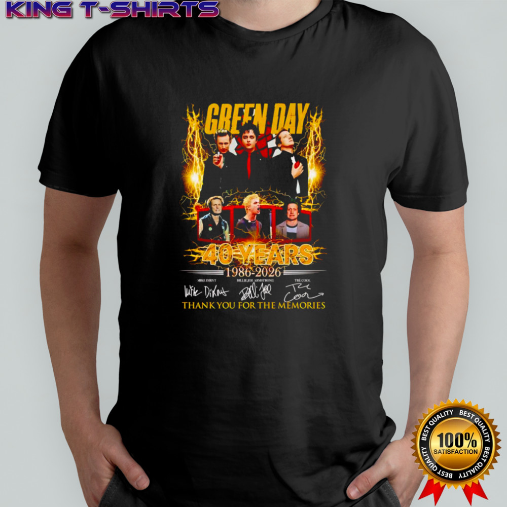 Green Day 40 years 1986 2026 thank you for the memories shirt
