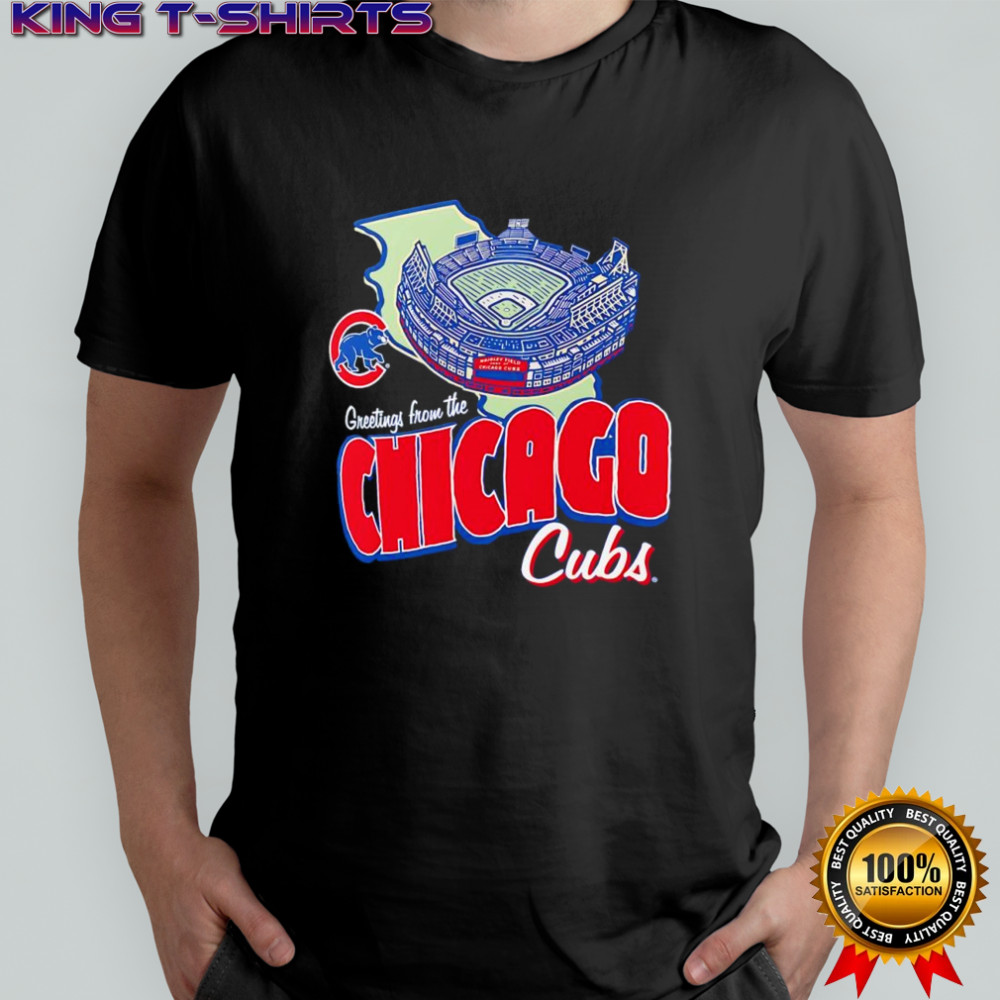 Greetings from the Chicago Cubs royal sadium graphic shirt