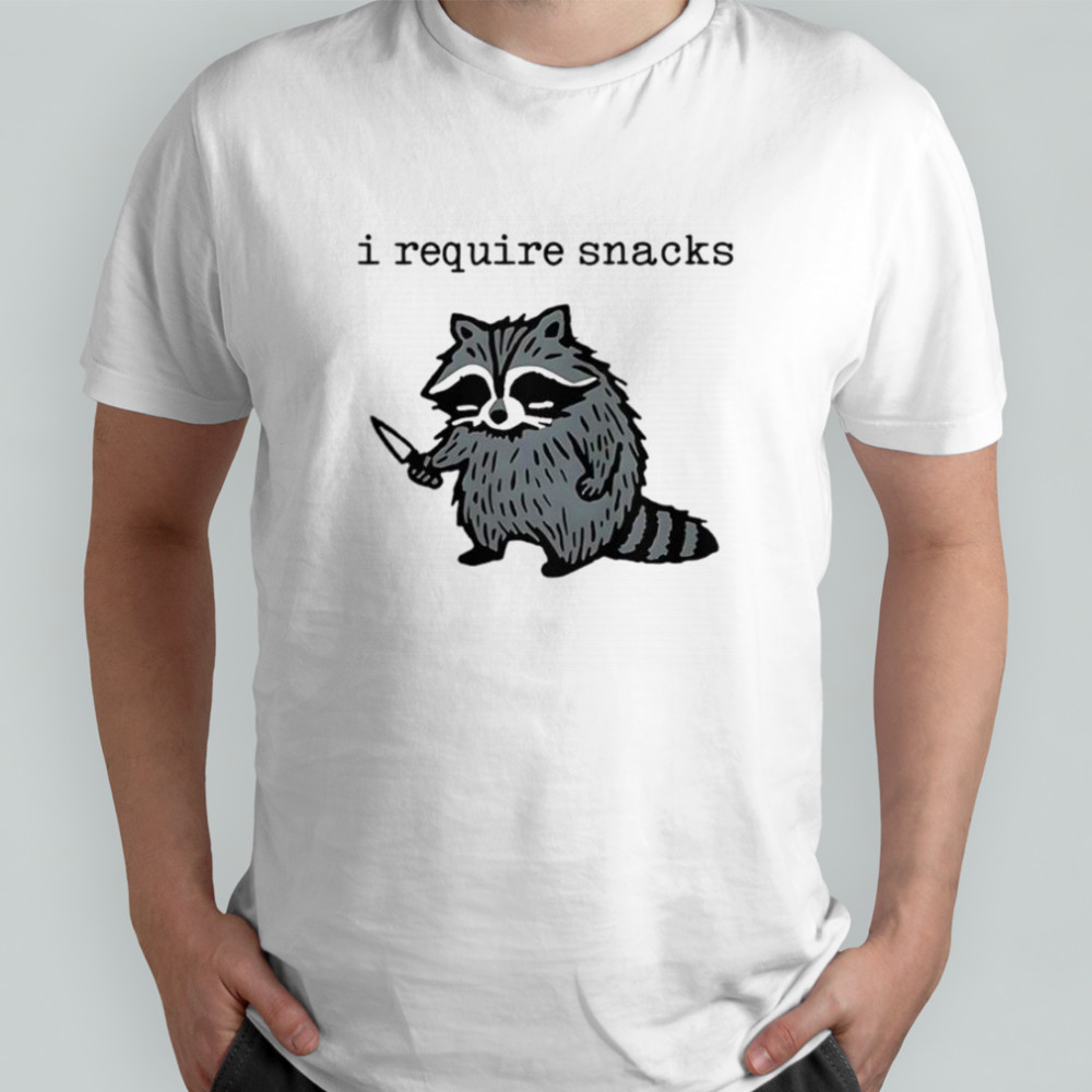 I Require Snacks Raccoon Knife T-Shirt