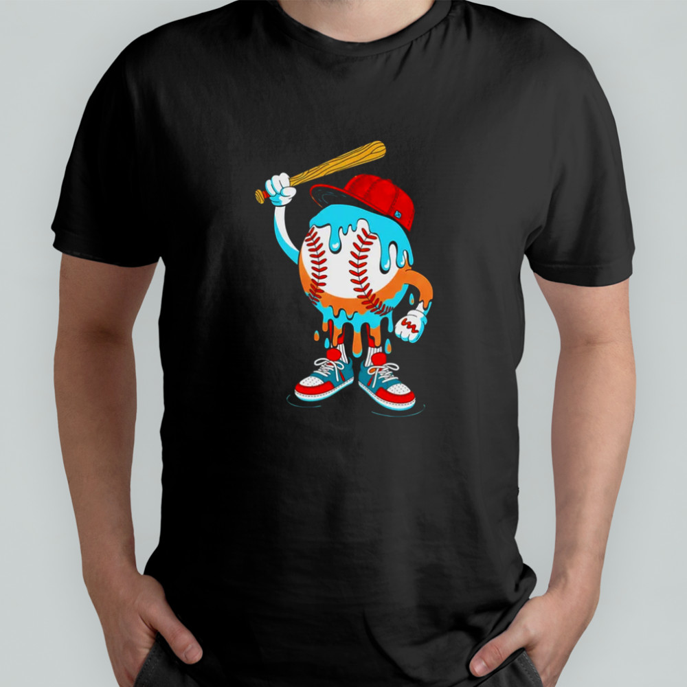 Ice Cream Drip Baseball Spots Baseball Drip For Girls Kids shirt