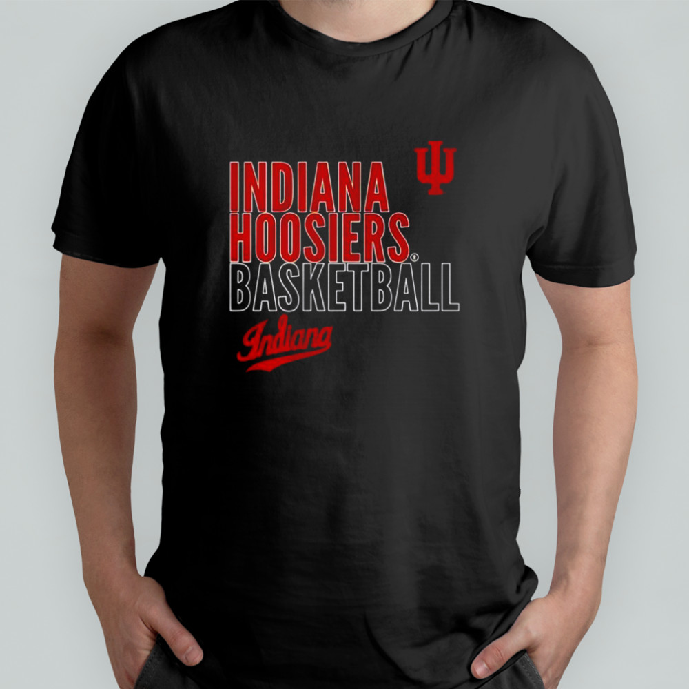 Indiana Hoosiers Basketball Text Logo Overlay T-Shirt