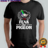 Jack wearing the Fear the Pigeon shirt
