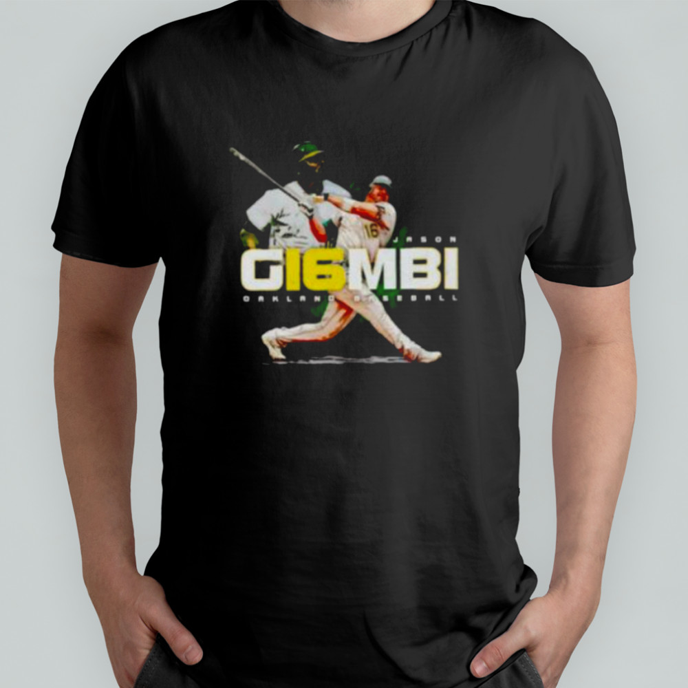 Jason Giambi swing player Oakland baseball shirt