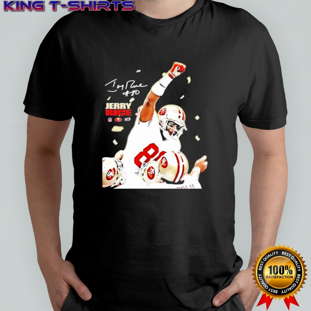 Jerry Rice NFL superstar pose signature shirt