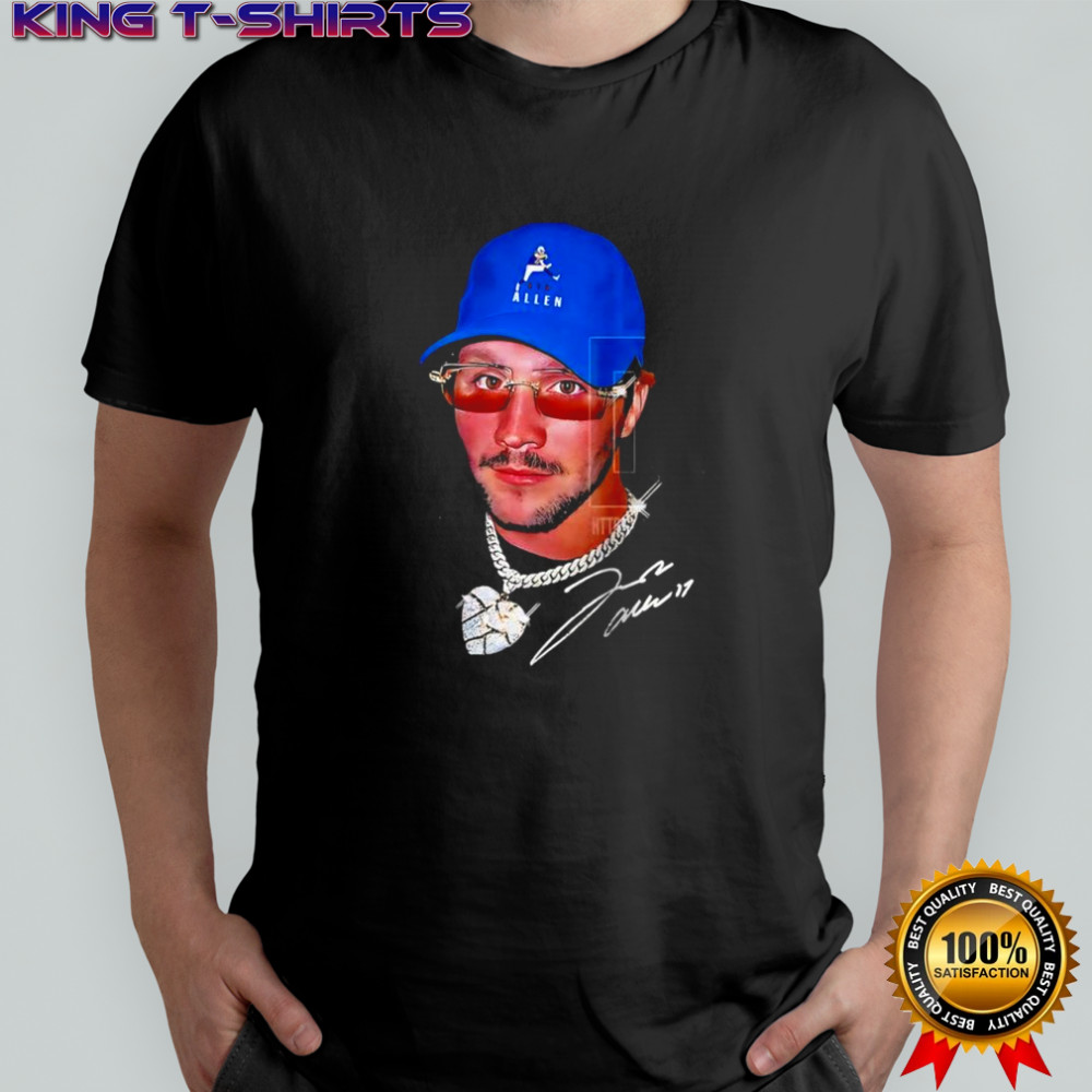 Josh Allen Buffalo Bills football retro style signature shirt