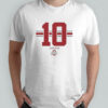 Julian Sayin 10 Ohio State Buckeyes Football Stripe T-Shirt