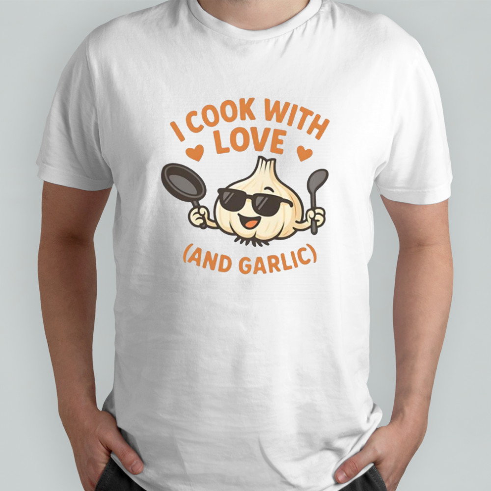 Kitchen Humor I Cook With Love And Garlic T-Shirt