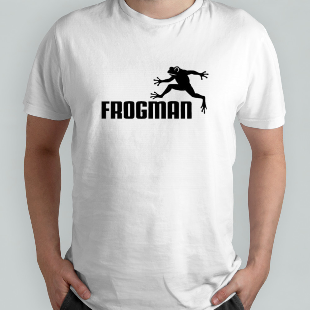 Leaping Frogman black white shirt