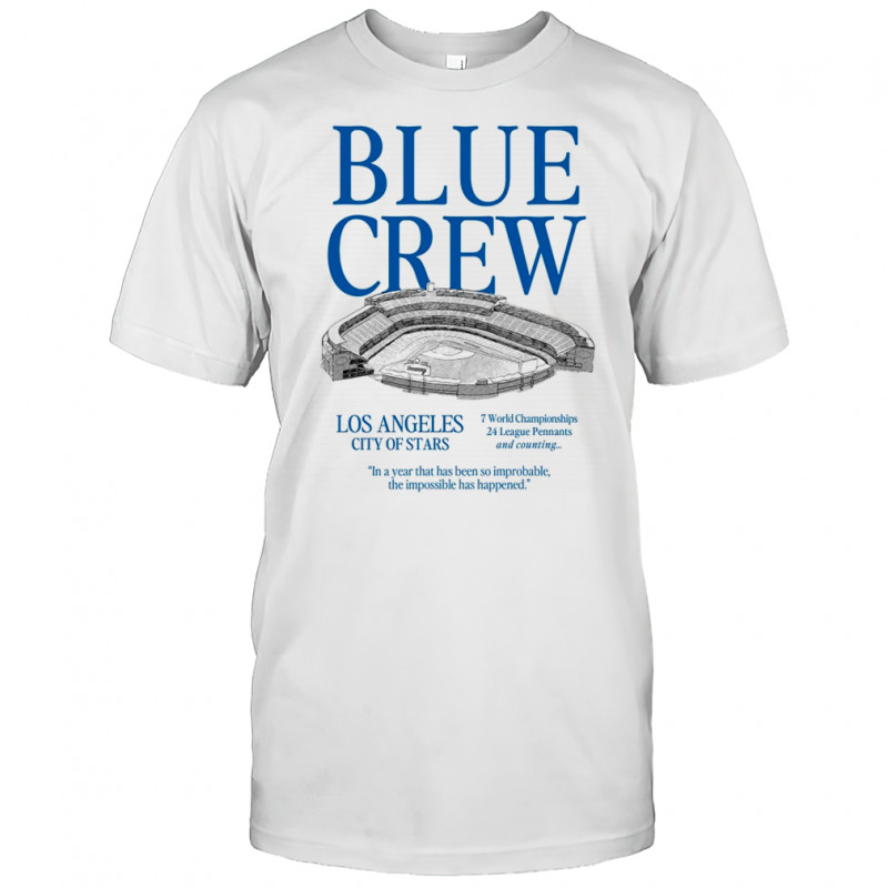 Los Angeles Dodgers Blue Crew Unisex Heavyweight T Shirt