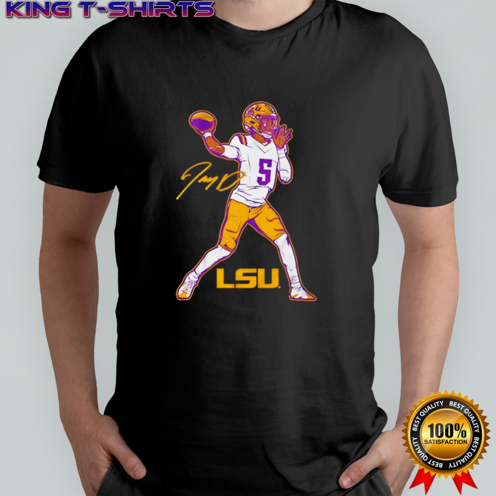 LSU Tigers football Jayden Daniels superstar pose signature shirt