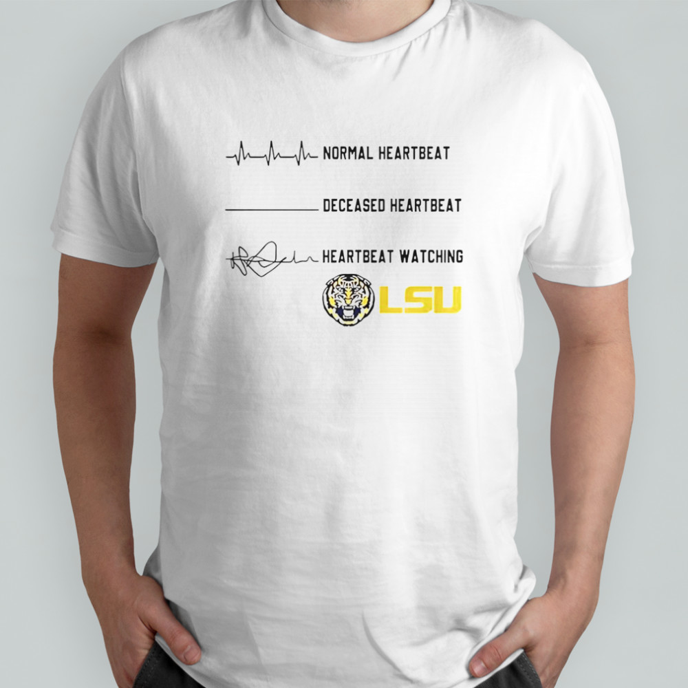 LSU Tigers NCAA Heartbeat Watching Match T-Shirt