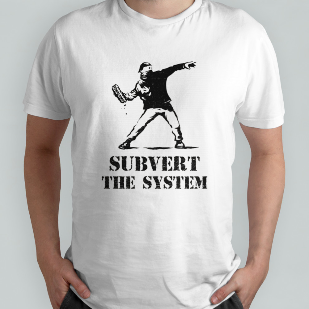 Man throw sandwiches Subvert The System DC sandwich shirt