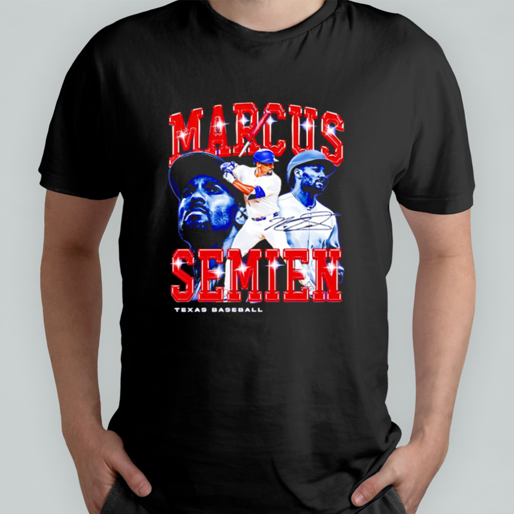 Marcus Semien Retro Flair Texas baseball signatue shirt