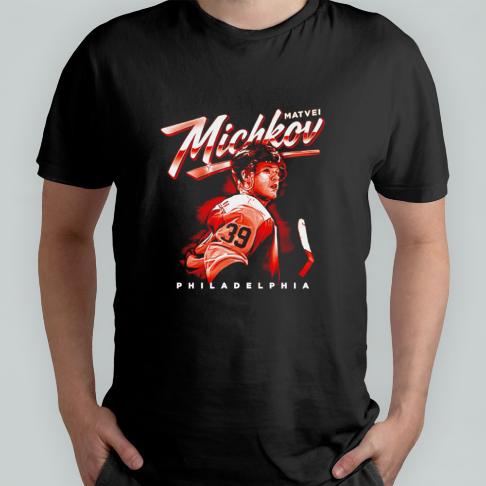 Matvei Michkov Philadelphia Bitmap American ice hockey defenseman retro shirt
