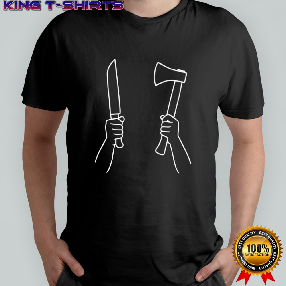 Mayah Sommers hands knife and hatchet shirt