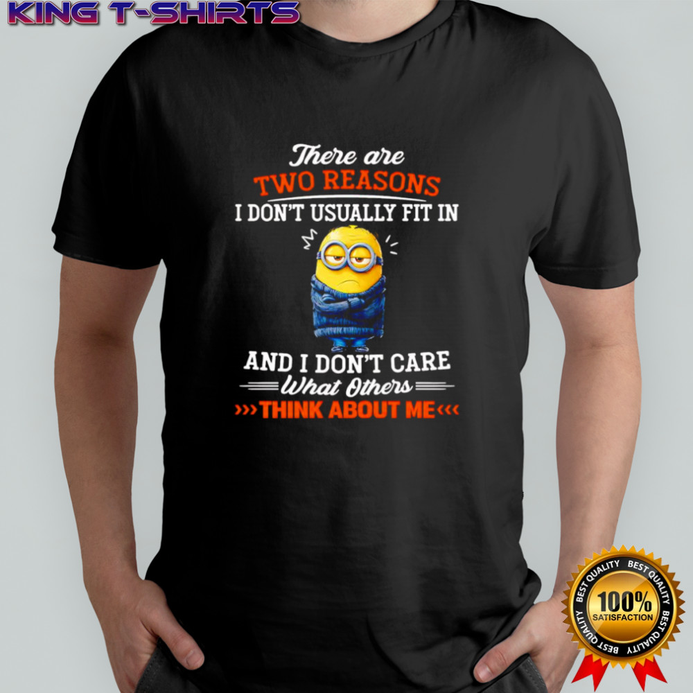 Minion there are two reasons I don’t usually fit in and I don’t care what others think about me shirt